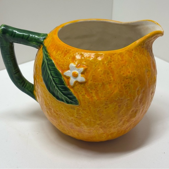 Maruhon Ware vintage ceramic orange shaped creamer or pitcher; made in Japan - Picture 3 of 9